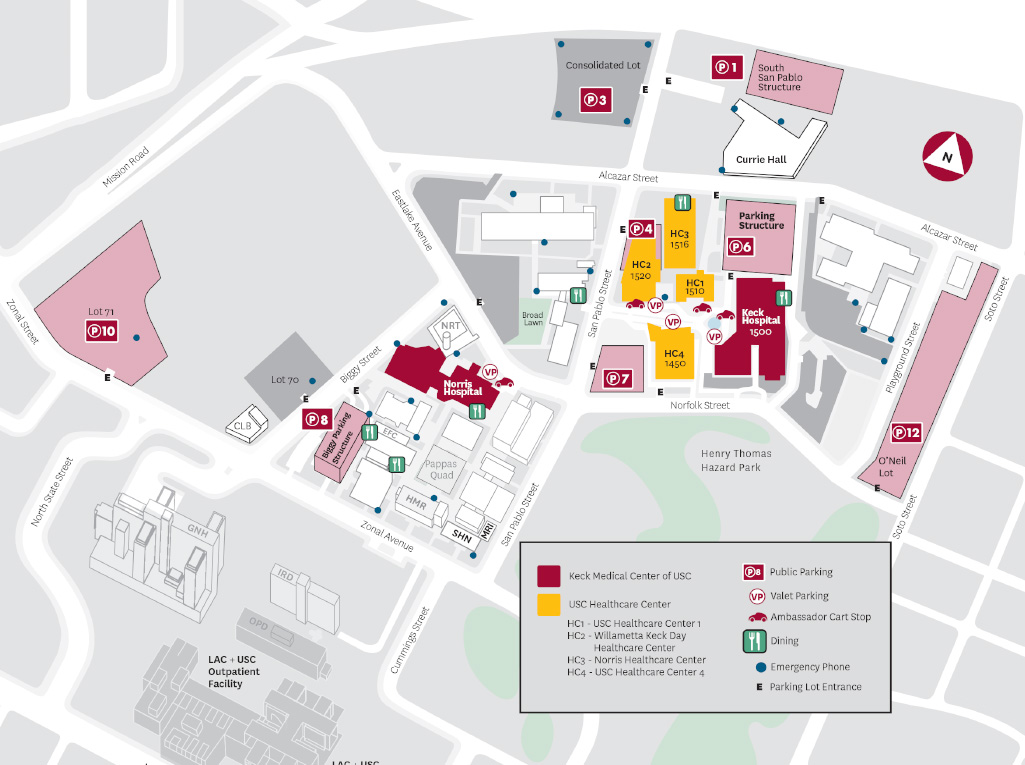 Usc Parking Structure Map Parking - Keck Medicine Of Usc