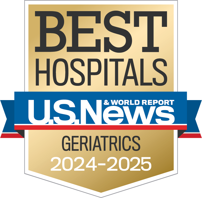 2024-25 US News and World Report Best Hospitals Survey Geriatrics Badge