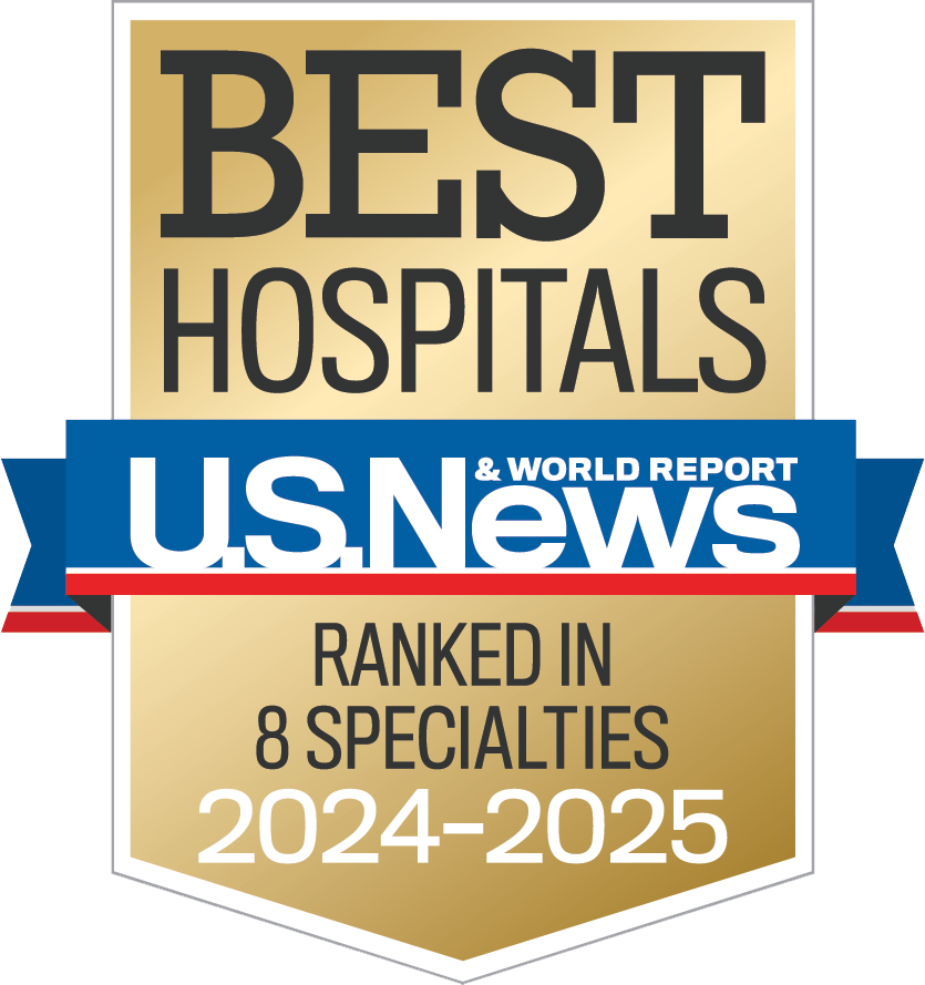 2024-25 US News and World Report Best Hospitals Survey Keck Medicine of USC Ranked in 8 Specialties Badge