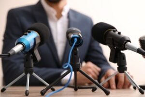 Man being interviewed